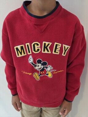 Walt Disney World Kids Crewneck Sweatshirt Mickey Vintage SIZE 7-8 Years